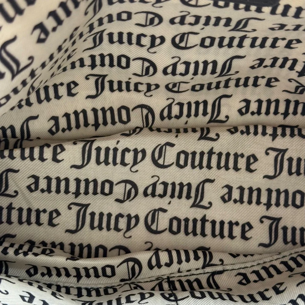 Juicy Couture Pink Velour Black Trim Satchel Crossbody Dome Satchell Bag‎